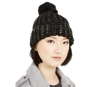 DKNY Women's Flat-Stud Metallic Rib-Knit ChunkyHAT